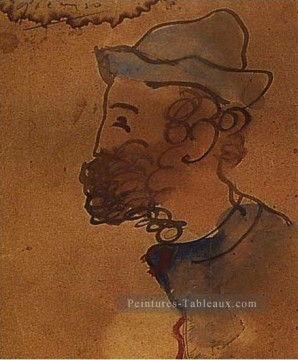 portrait Tableau Peinture - Portrait de Ramon Pixot 1897 cubiste